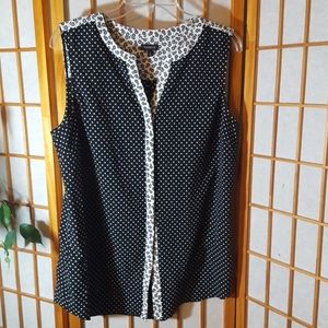 TALBOTS Sleeveless Button Down Top